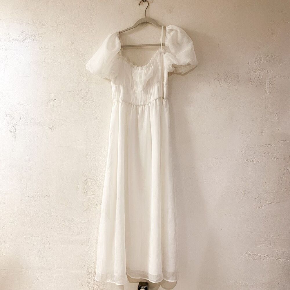 NEW Reformation Mayme Midi Dress in Ivory Size 4 - Picture 2 of 9